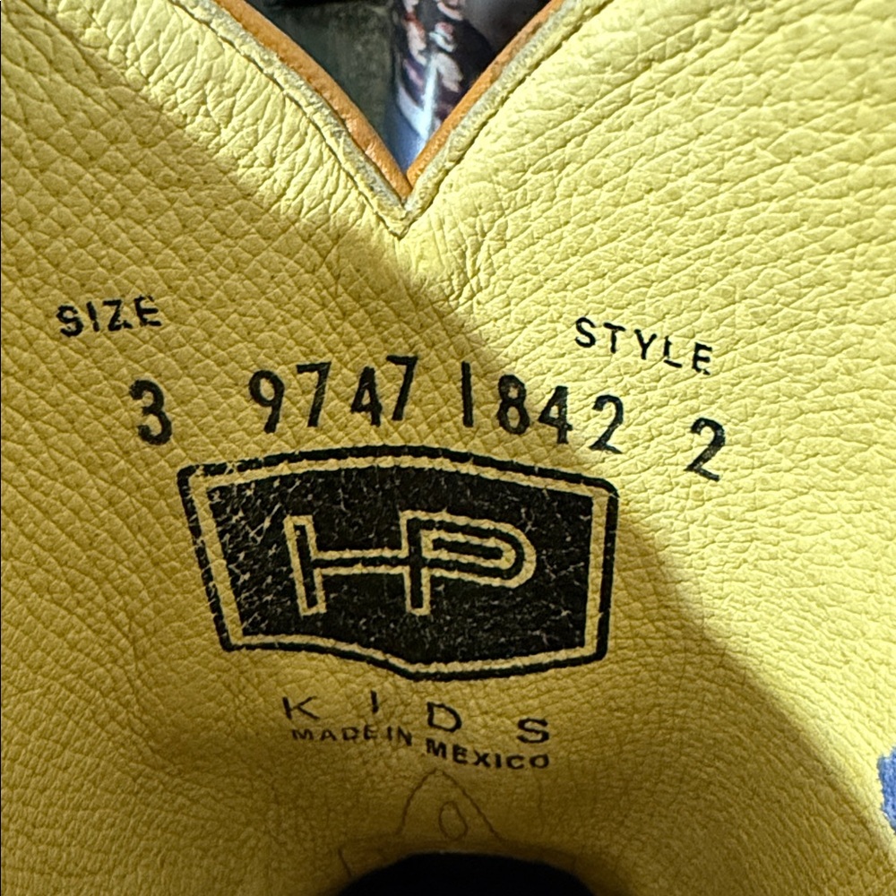 HP Kids Western Boots in Blue and Brown - Picture 2 of 2